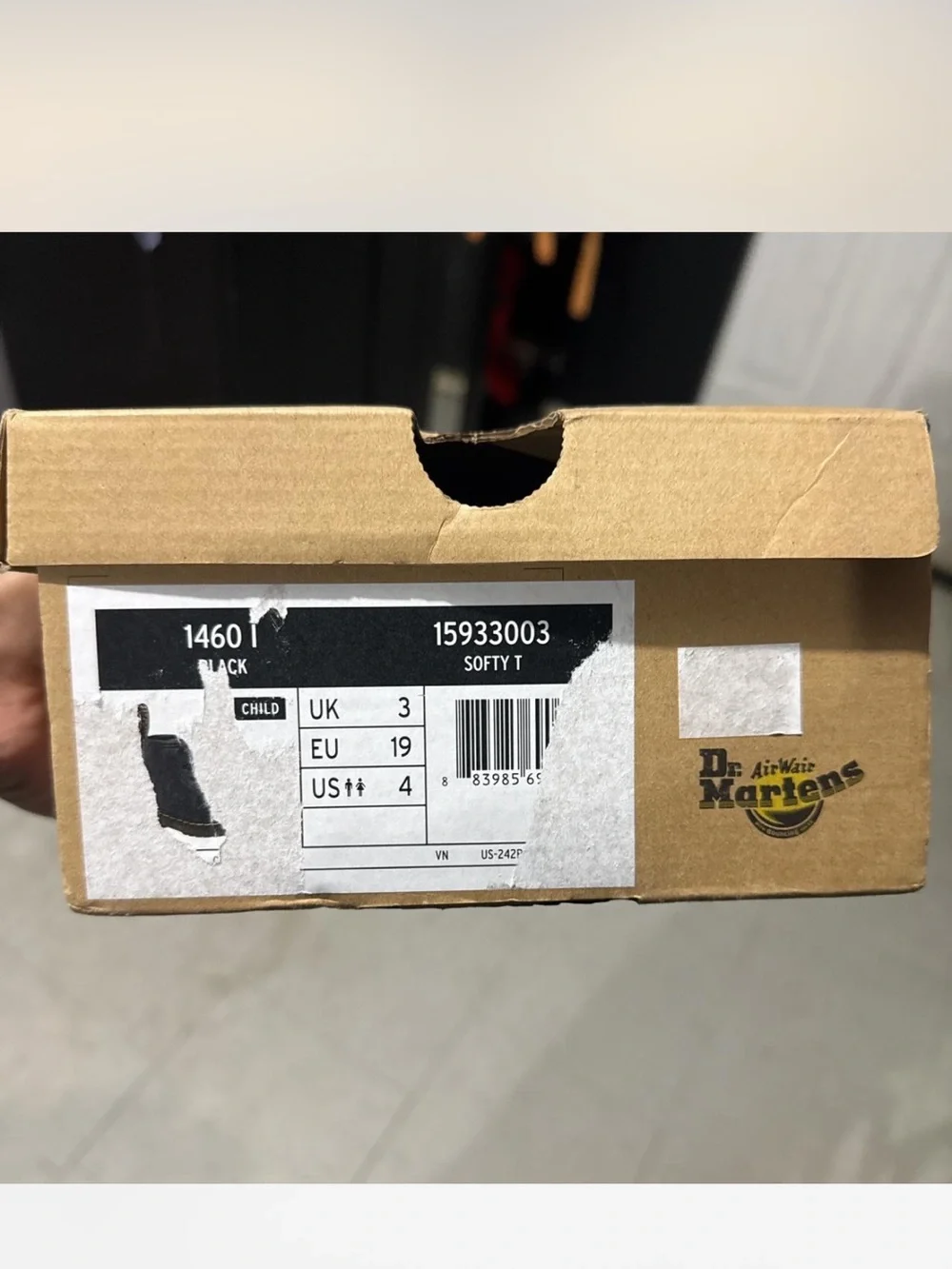 Dr. Martens Kids Black Leather Lace-Up Zip Boots with Yellow Stitching